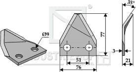 BL29654 Futtermischwagenmesser