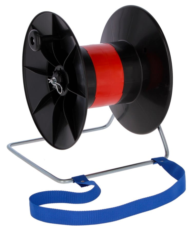 Bobine extra large – Bobine professionnelle pour clôture électrique, compatible avec 1200 m de ruban, 1000 m de corde et 2000 m de fil.