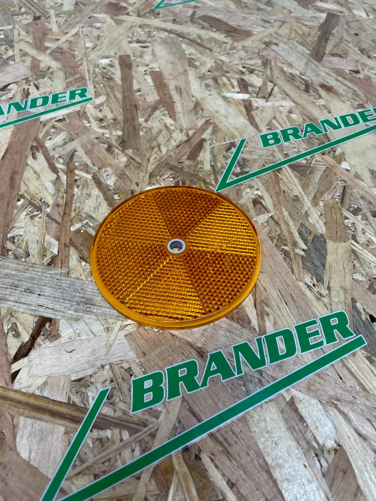 Rückstrahler rund 85mm gelb - geschraubt