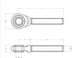 Top link spindle CAT 0 / M20x2.5 / 85mm / Left-hand thread