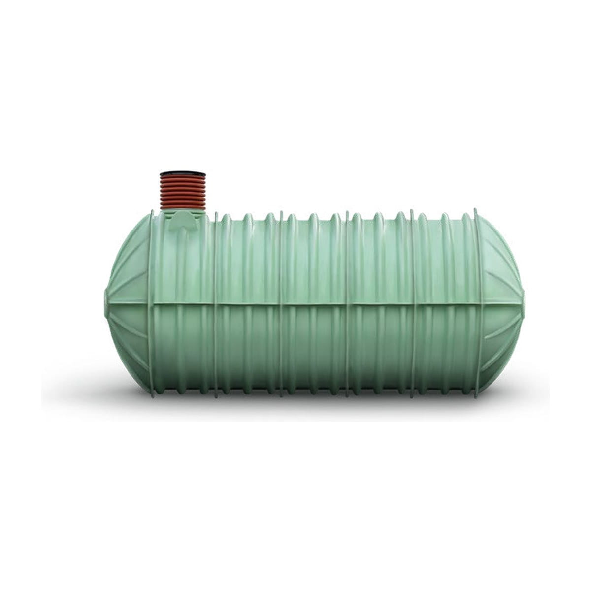 Tankschlauch, Wasserbehälter, Schnittstelle, Grüner Kunststoff, Rundtank