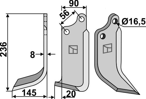 BL5526 Fräsmesser L - passend zu Maschio 24100407