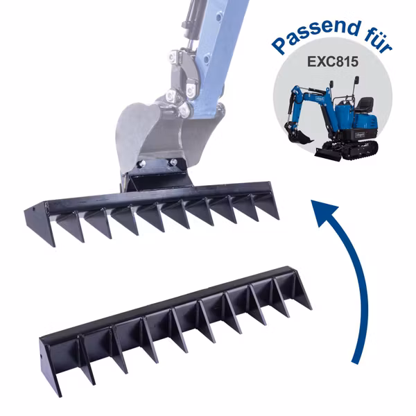 Scheppach EXC815 Benzin-Mini-Bagger XXL Set – 8,5 PS, 1200 mm Grabtiefe, 2330 mm Reichweite, 690 mm Spurbreite, 360° drehbar, Komplett-Zubehör