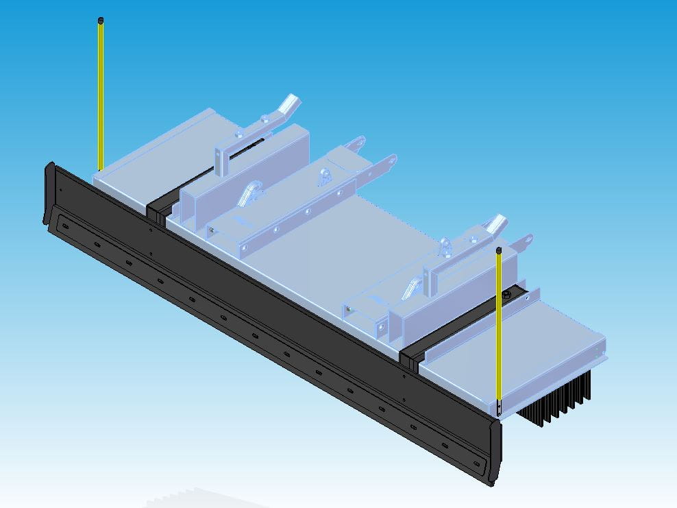 Lame de nivellement « Robuste » réglable en hauteur 2000 mm / lame de raclage HB 450 / pour balayeuse