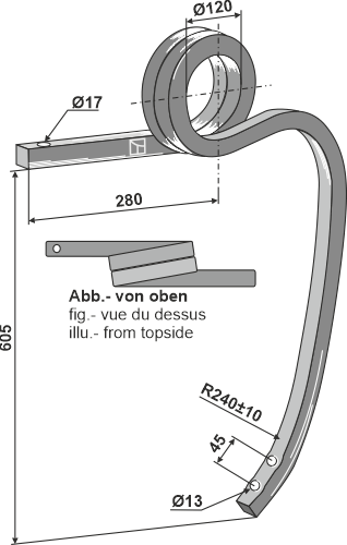 BL101.304611 Gedrehte Schwergrubberstiel links
