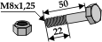 BL3467 Schraube mit Sicherungsmutter M8x50-10.9 für Bomford