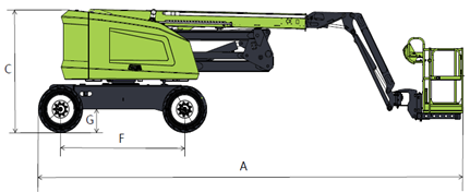 Zoomlion Gelenkteleskopbühne 18m, 250/360kg, Diesel