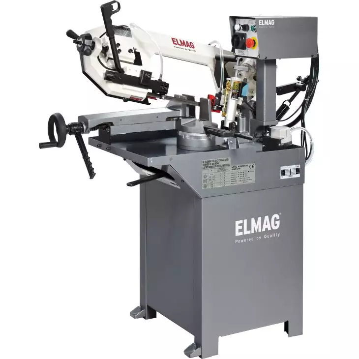Elmag Metall Bandsägemaschine CY210-2GN – hydraulischer Absenkautomatik, 40/80 m/min Schnittgeschwindigkeit, 750 W Motor und 185 x 170 mm Schnittbereich