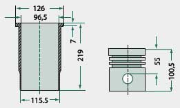John Deere Motortypen: 4239 D, 6359 D, 4039 D, 3179 D, 3029 D, 6059 D Kolbensatz kpl.