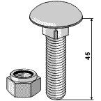 BL3034 Flachrundschraube/Mutter 51-1028 45 mm M12x1,75