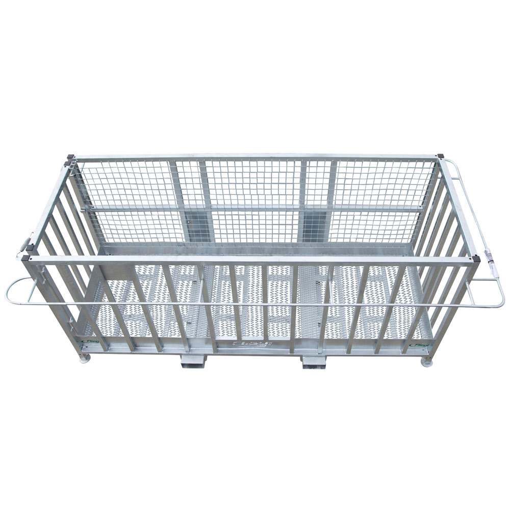 Fliegl Arbeitsbühne 2500x920x1100 mm – Stapleraufnahme, verzinkt, seitlicher Einstieg