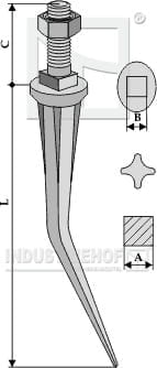 BL28409 Rippen-Konus-Ackereggenzinken "Stern" Vergütet gebogen