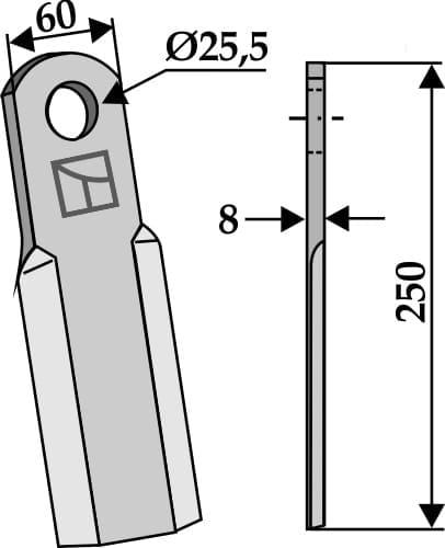BL3640 Gerades Messer 250x60mm - passend zu Ferri 0901019 / Rivierre Casalis
