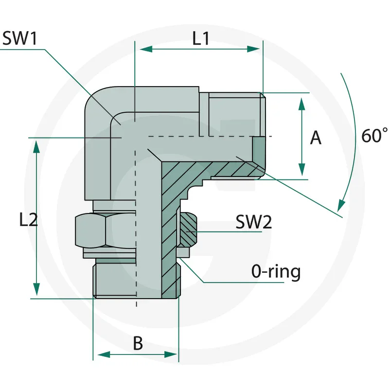 Winkeladapter 90° einstellbar - AG M12x1,5 / AG M12x1,5