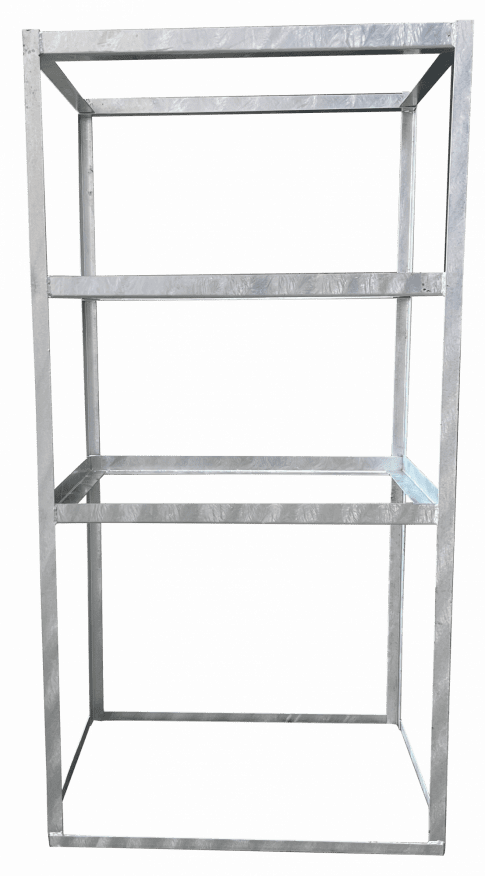 EMP 3-tier shelving unit without drip trays - hot-dip galvanized steel