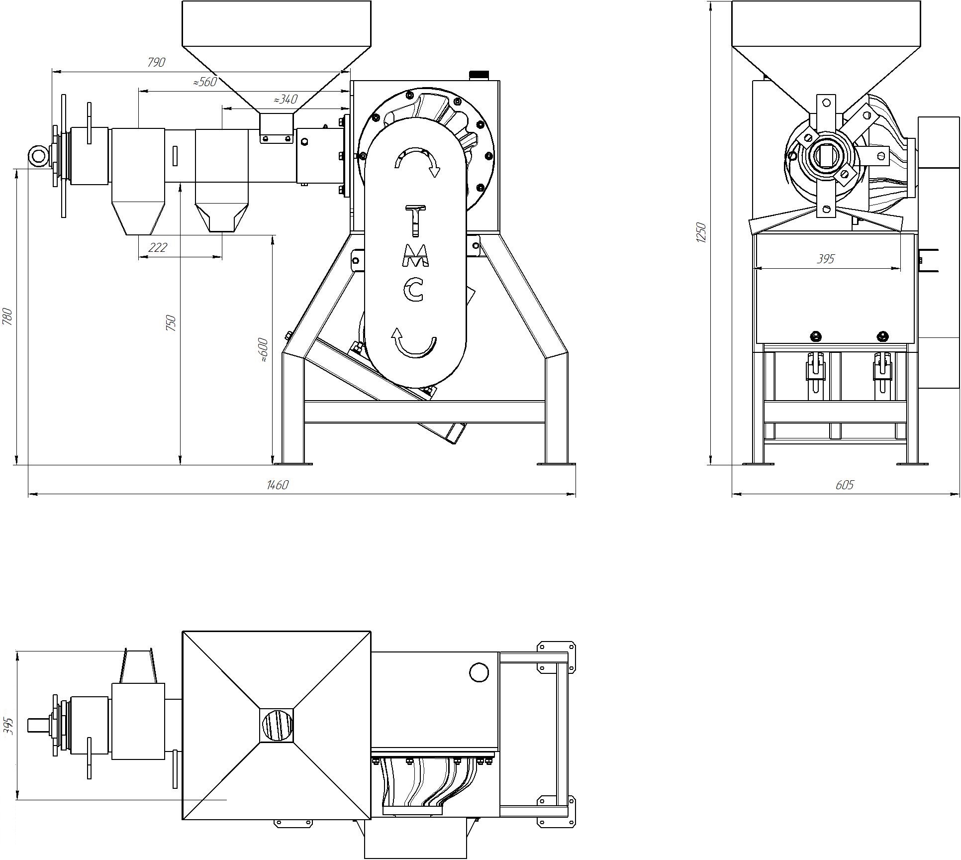 Kaltölpresse 120–150 kg/h –  Schneckenpresse für Pflanzenöle 400 V