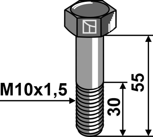Sechskantschraube M10x1,5x55 ohne Mutter