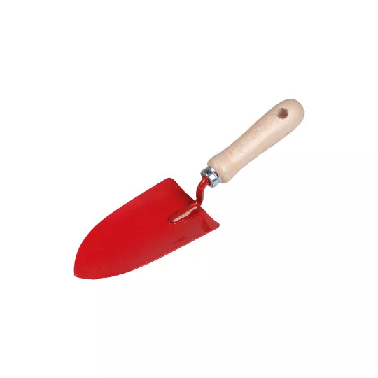 Handpflanzer mit langem Holzgriff 32 cm – Leichtes Profi-Pflanzwerkzeug aus Stahl