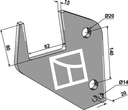 BL101.6072LL-86 Halter 80 - für Rahmen 80x80