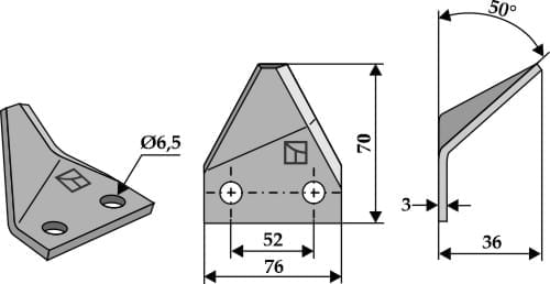 BL29672 Futtermischwagenmesser R - passend zu Seko SEMG 1 LUA 20