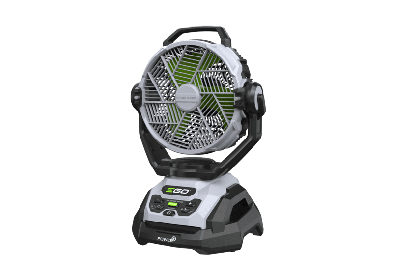 EGO Akku Ventilator 25 cm mit Sprühnebel – 5 Geschwindigkeiten & App-Steuerung