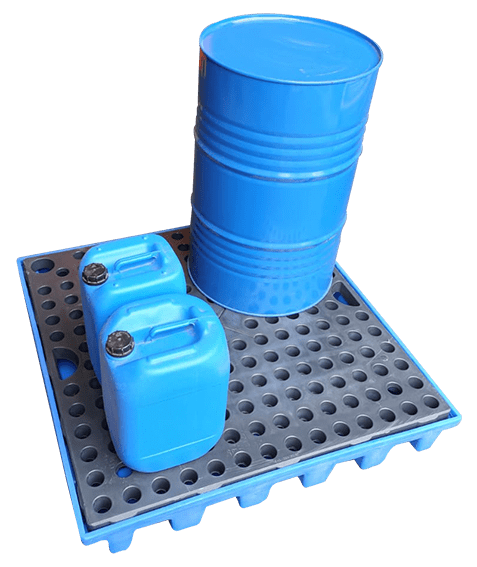 EMP DIBt Auffangplattform 180L | PEHD Gefahrstoffplattform 650 kg Traglast | Euro-Palette 1200x1200 kompatibel
