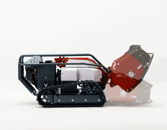 Herkules Raupen Schlegelmäher mit Fernsteuerung – 80 cm Böschungsmulcher mit Elektrofahrantrieb