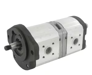 Hydraulik, Pumpe, Doppelsektion, Welle, Montagebohrung