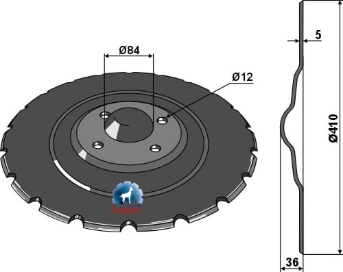 BL23648 Säscheibe Ø410x5  passend zu Väderstad 159937