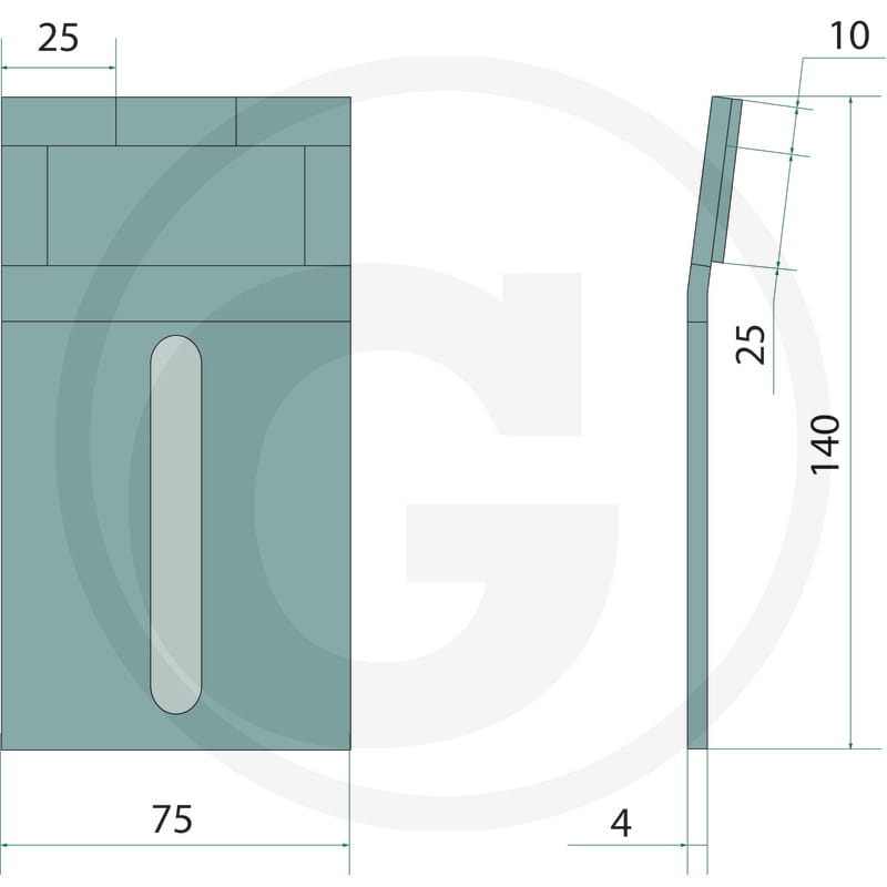 ENDURANCE Carbide Abstreifer 140x75 - passend zu Kuhn CD300, CD400, Cultimer, EL100, EL102