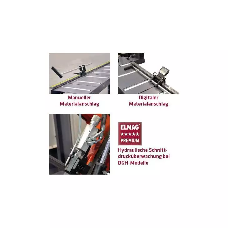 BOMAR Metall-Bandsägemaschine Ergonomic 320.258 DGH – halbautomatische Präzisionsbandsäge mit stufenloser Schnittgeschwindigkeit, 320x250 mm Schnittbereich