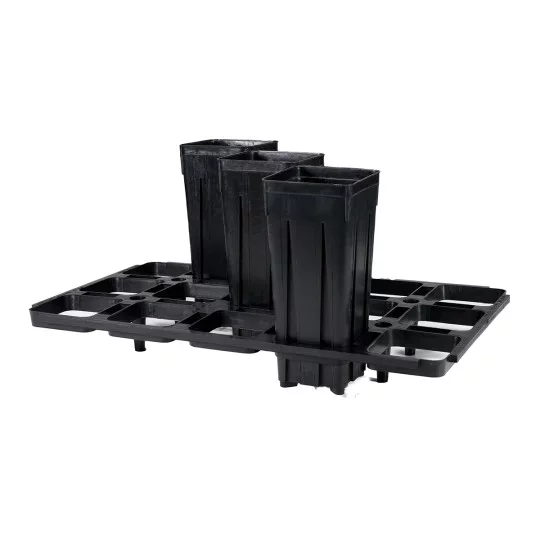 Abstandshalterplatte 15 Löcher für quadratische Töpfe 9x9 cm | PP Topfhalter 47x28 cm