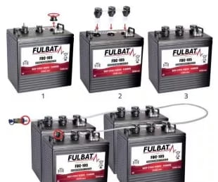 Fulbat Batterie Befüllungsset 24V (für 4 Batterien 6V)