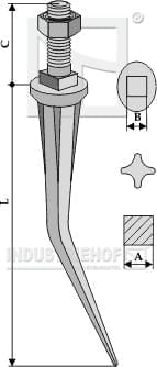 BL28394 Rippen-Konus-Ackereggenzinken "Stern" Vergütet gebogen