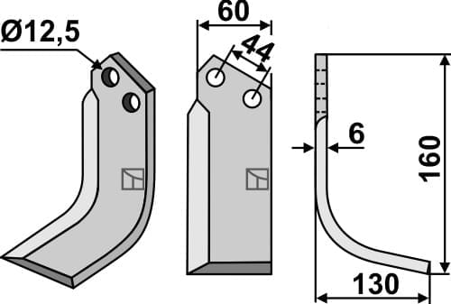 BLCRR-03R Fräsmesser R - passend zu Agriitalia / Carraro