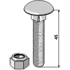 BL3038 Flachrundschraube/Mutter 51-1032 45 mm