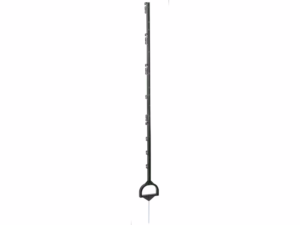 5x Vollkunststoffpfahl mit Steigbügeltritt, 158cm, grün