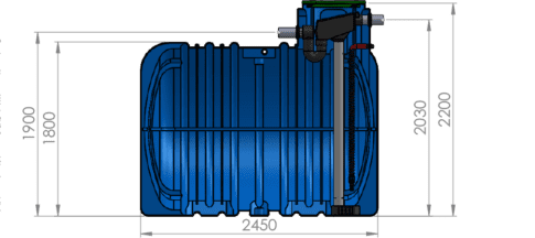 EMP 5.000 L Erdtank Regenwasserspeicher ohne Filtersystem – unterirdischer Wassertank mit Zu-/Ablauf