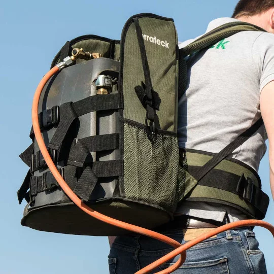 Terrateck Gasflaschenrucksack – ergonomischer Rucksack für Gasflaschen | Unkraut Abflammen