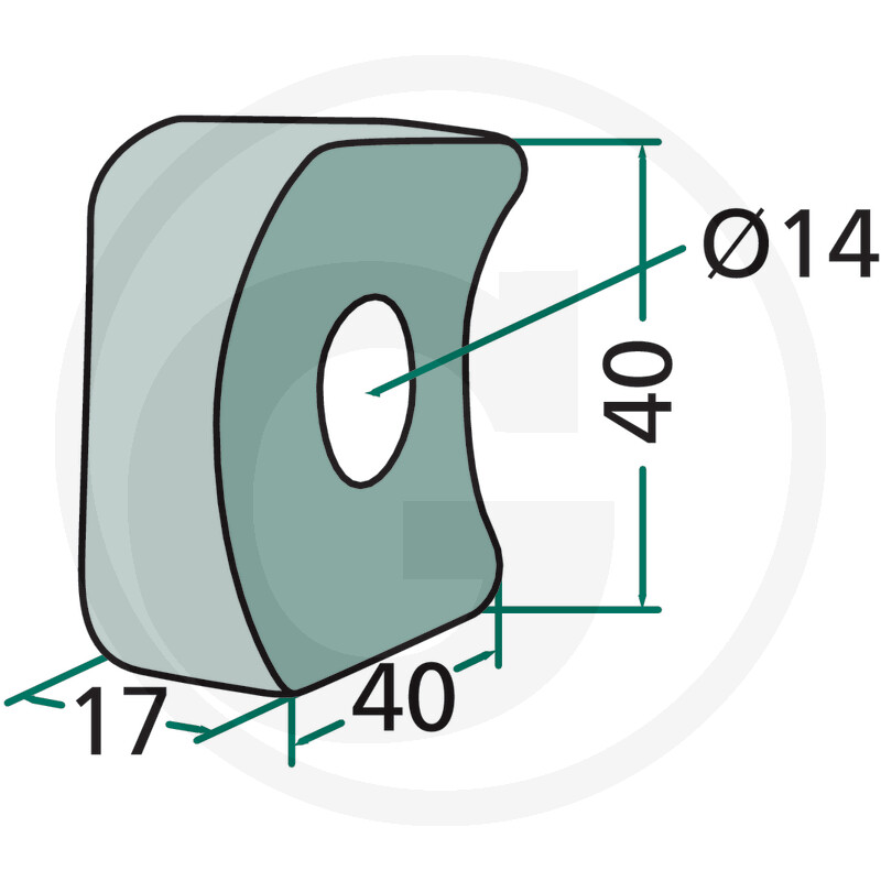 Tine mounting Ø 14 mm - suitable for Claas 0009025730, 9025730