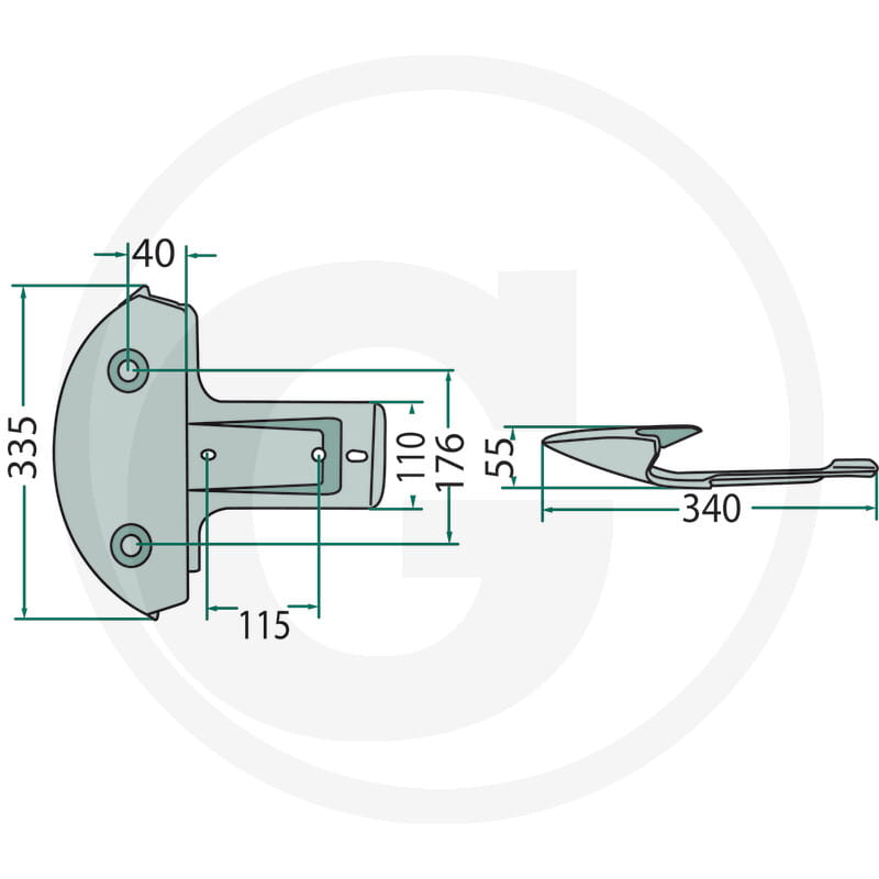 Gleitkufe 335mm - passend zu Kuhn GMD 33, 44, 55, 66, 77
