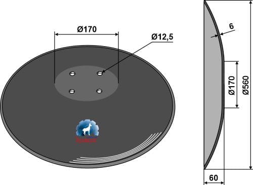 BL30148 Glatte Scheibe mit flachem Ansatz Ø560mm