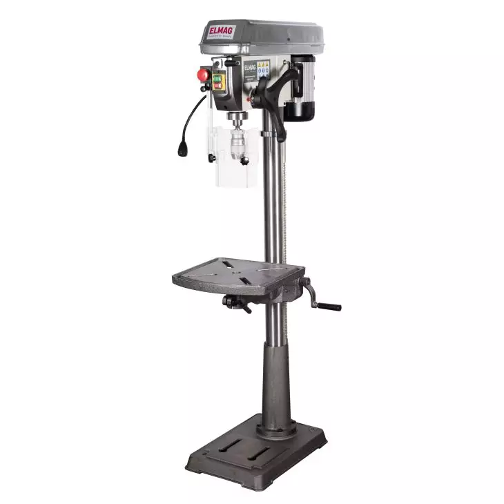 Elmag Säulenbohrmaschine 16 mm Bohrleistung | 550 W | Profi-Bohrmaschine mit Rechts-/Linkslauf