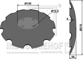 BL30056 Gezahnte Scheibe mit flachem Ansatz Ø510