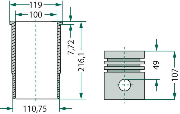 Case IH engine type: D-268 Piston set cpl.