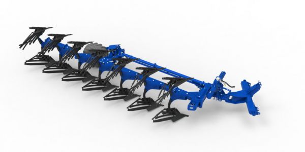 aeration plow, cultivator, disk harrow, blue frame, field tillage