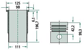 John Deere Motortypen: 153.310/510, 3152D, 4202D, 6303D Kolbensatz kpl.