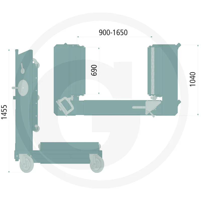 TRAXOR Radmontagewagen mit Raddrehvorrichtung – Reifenmontagewagen 1,5 t