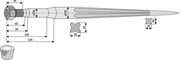 BL2549 Frontladerzinken 1100/M22x1,5 - passend zu Frost 17059
