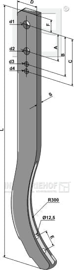 BL28997 Schwergrubberstiel - 875 mm